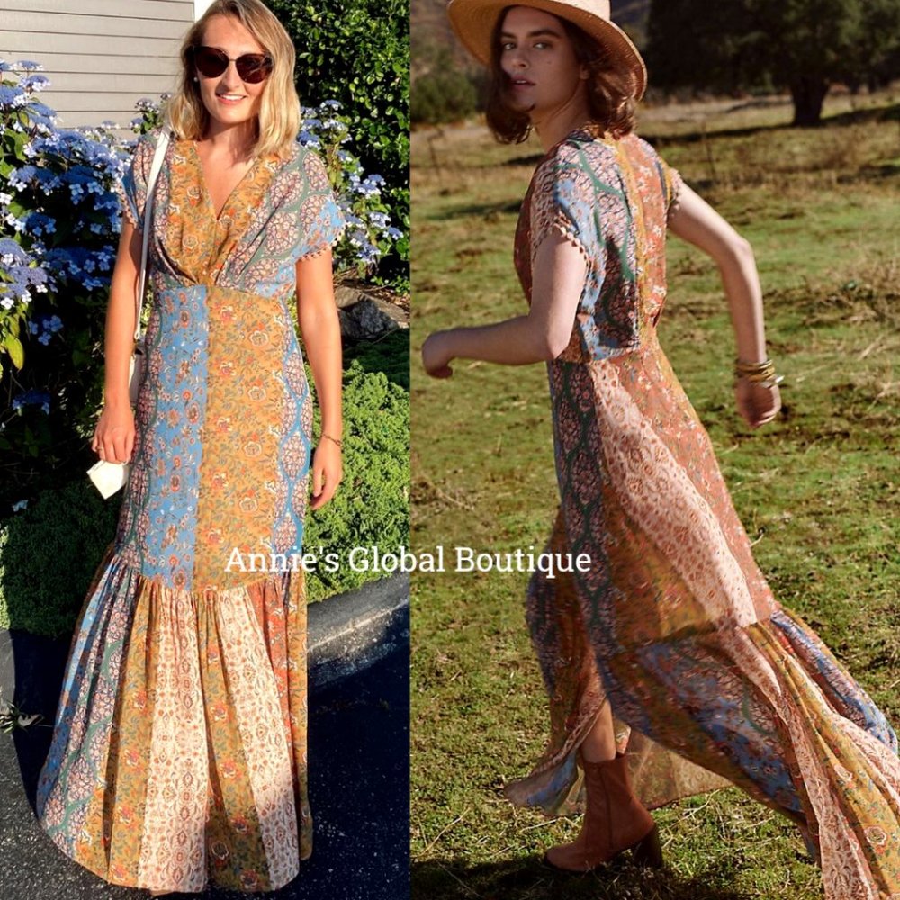 NWT, Anthropologie Angelica Sachin and Babi Embroidered Flounced Maxi Dress - Picture 10 of 15